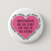 祖父母は家族のハートであり魂である 缶バッジ (正面)