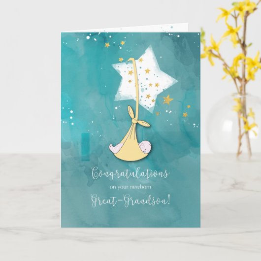 -祖父母ひ孫に素晴らしい、おめでとう カード (黄色い花)