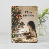 祖父母へのクリスマスプレゼントに写真を加える シーズンカード (スタンド正面)