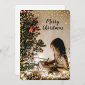 祖父母へのクリスマスプレゼントに写真を加える シーズンカード (正面/裏面)