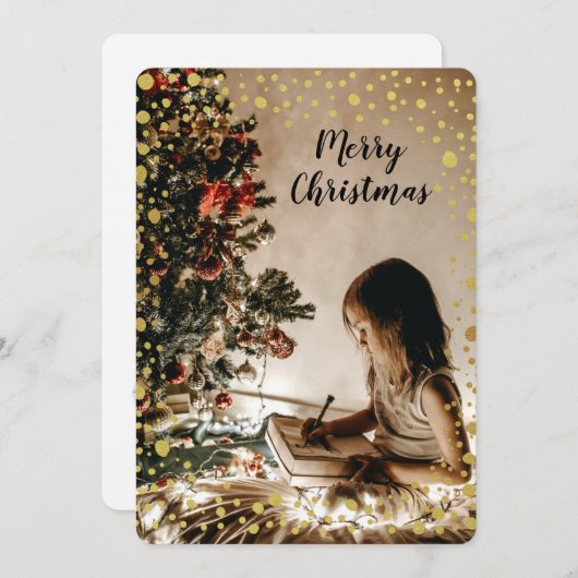 祖父母へのクリスマスプレゼントに写真を加える シーズンカード (正面/裏面)