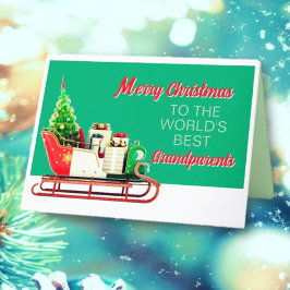 祖父母へのメリークリスマス挨拶カード カード