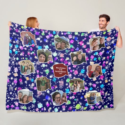 祖父母へのメリー最高のスクリスマス12枚 フリースブランケット (インサイチュ)