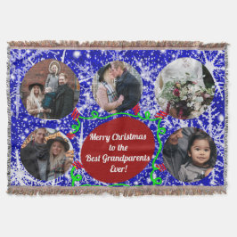 祖父母へのメリー最高のスクリスマス、写真5枚 スローブランケット