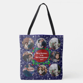 祖父母へのメリー最高のスクリスマス、8枚の写真 トートバッグ