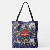 祖父母へのメリー最高のスクリスマス、8枚の写真 トートバッグ (裏面)