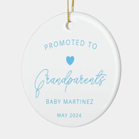 祖父母への妊娠告知 セラミックオーナメント (左)