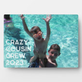 祖父母への従姉妹の旅家族の写真 フォトプラーク (正面)