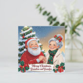 祖父母への特別なクリスマスカード 招待状 (スタンド正面)