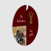 祖父母への贈り物クリスマス写真 オーナメント (正面)