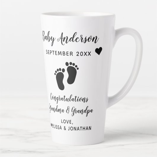 祖父母を人間のおばあちゃんに昇進させる カフェラテマグ (右)