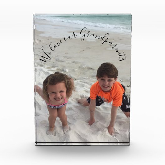 祖父母カスタムの祖父母の写真 フォトブロック (正面)