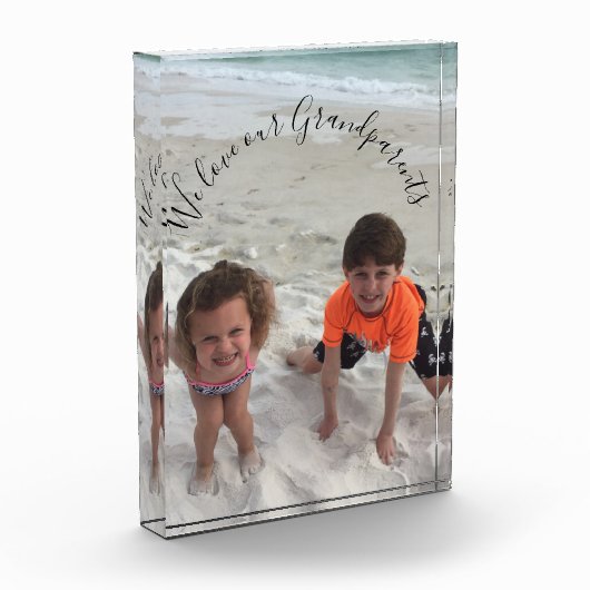 祖父母カスタムの祖父母の写真 フォトブロック (左)