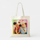 祖父母カラフル孫の家族の写真ギフト トートバッグ (裏面)
