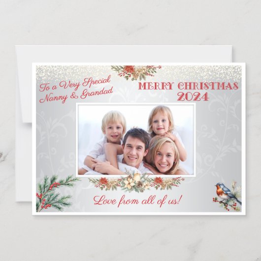 祖父母クリスマスギフト柔軟なマグネット写真 マグネット招待状 (正面)