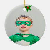 祖父母クリスマスフォトサンタマメリースク セラミックオーナメント (裏面)