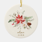 祖父母クリスマスプレゼントヴィンテージ写真 セラミックオーナメント (正面)