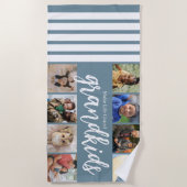 祖父母ストライプの日 ビーチタオル (正面)