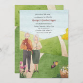 祖父母デイウォーターカラー招待状 招待状 (正面/裏面)