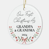 祖父母パーソナライズされたとしての初めてのクリスマス セラミックオーナメント (左)