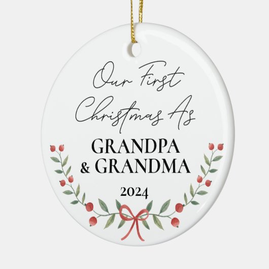 祖父母パーソナライズされたとしての初めてのクリスマス セラミックオーナメント (左)