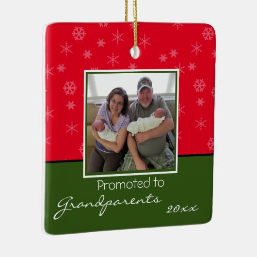 祖父母パーソナライズされたのクリスマス飾り セラミックオーナメント (右)