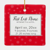 祖父母パーソナライズされたのクリスマス飾り セラミックオーナメント (裏面)