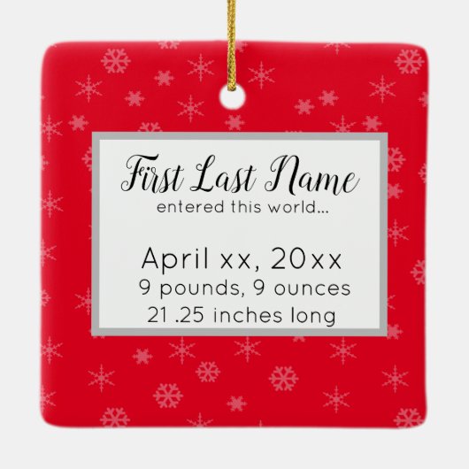 祖父母パーソナライズされたのクリスマス飾り セラミックオーナメント (裏面)