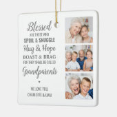 祖父母パーソナライズされた写真コラージュ セラミックオーナメント (左)