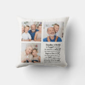 祖父母パーソナライズされた引用文写真コラージュ クッション (裏面)