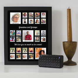 祖父母ファミリーレトロフォトモンタージュ フォトプリント           