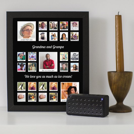 祖父母ファミリーレトロフォトモンタージュ フォトプリント           