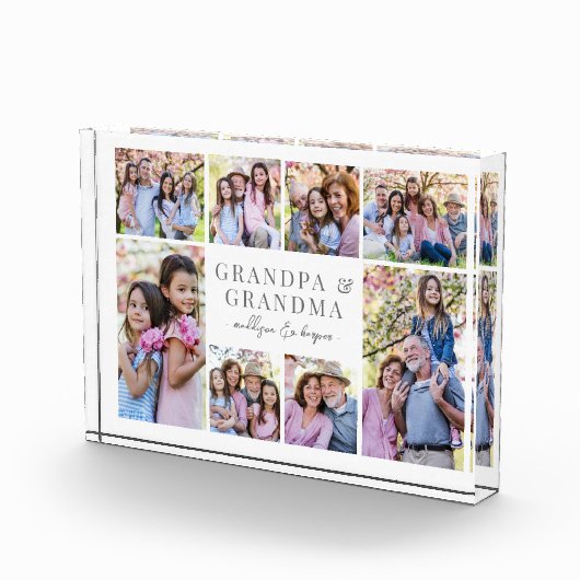 祖父母フォトコラージュアクリル写真ブロック フォトブロック (右)