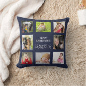 祖父母フォトコラージュ孫引用文海軍 クッション (ブランケット)