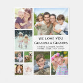 祖父母フォトコラージュ フリースブランケット (正面)