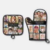 祖父母フォトコラージュ 鍋つかみ&鍋敷きセット (正面)