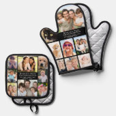 祖父母フォトコラージュ 鍋つかみ&鍋敷きセット (正面/裏面)