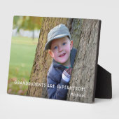 祖父母フォトテーブルトップのプレートとイーゼル フォトプラーク (側面)