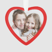 祖父母フォト赤いハート オーナメント (正面)