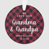 祖父母プレイドホリデー写真両面 オーナメント (正面)