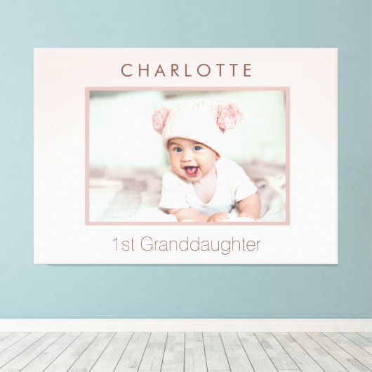 祖父母ベビーカスタム写真第1祖孫 キャンバスプリント (インサイチュ (ウッドフロア))