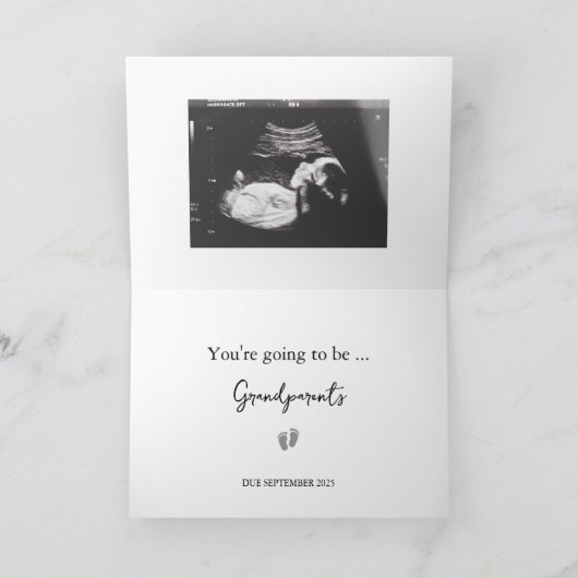 祖父母ベビー発表と超音波カード 案内状 (内部)
