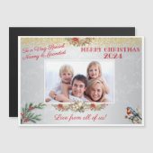 祖父母マグネットのクリスマスカードギフト マグネット招待状 (正面/裏面)