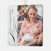 祖父母メリーとして縦写真のスノーフレーク セラミックオーナメント (左)