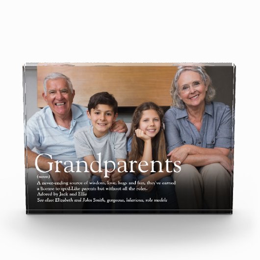 祖父母モダンおもしろい引用文定義 フォトブロック (正面)