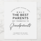 祖父母モダンの妊娠の発表 ワインラベル (シングルラベル)