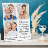 祖父母モダン孫カスタム写真 フォトプラーク (側面)