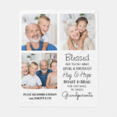 祖父母モダン孫カスタム写真 フリースブランケット (正面)