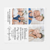 祖父母モダン孫カスタム写真 フリースブランケット (正面(横))