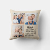 祖父母モダン詩カスタム3 Photo Collage クッション (裏面)